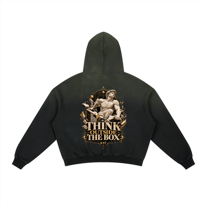 Frayed Sunfade Boxy Fleece Hoodie