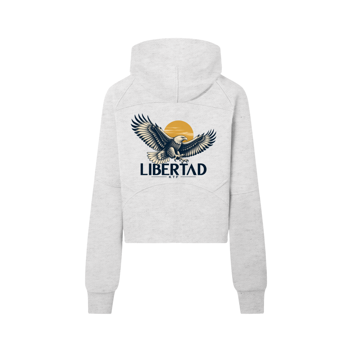 Sudadera corta con capucha y media cremallera