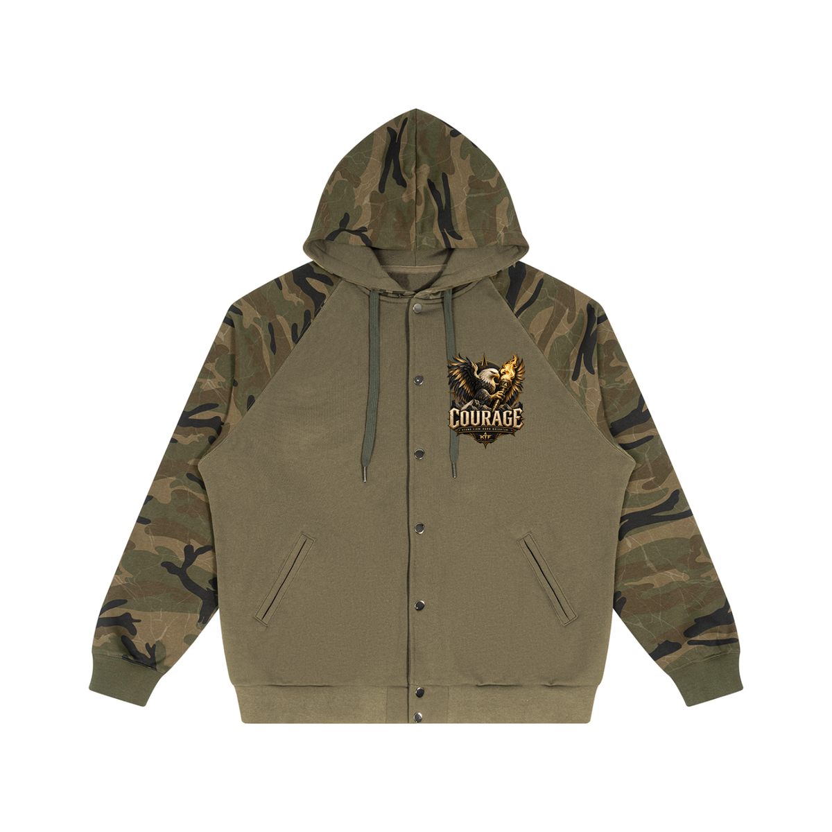 Unisex Camo-Splice Raglan Hoodie