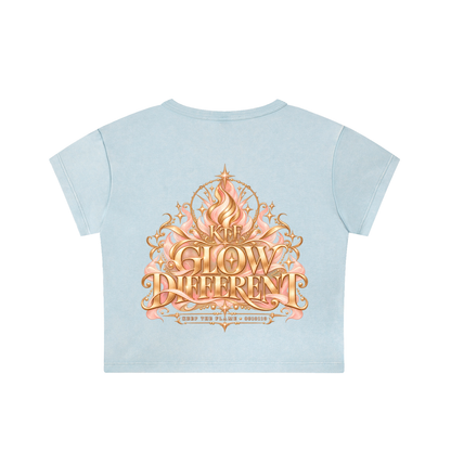 KTF™ Glow Different Snow-Washed Crop Top