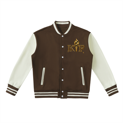 Two-Tone Fleeced Varsity Jacket