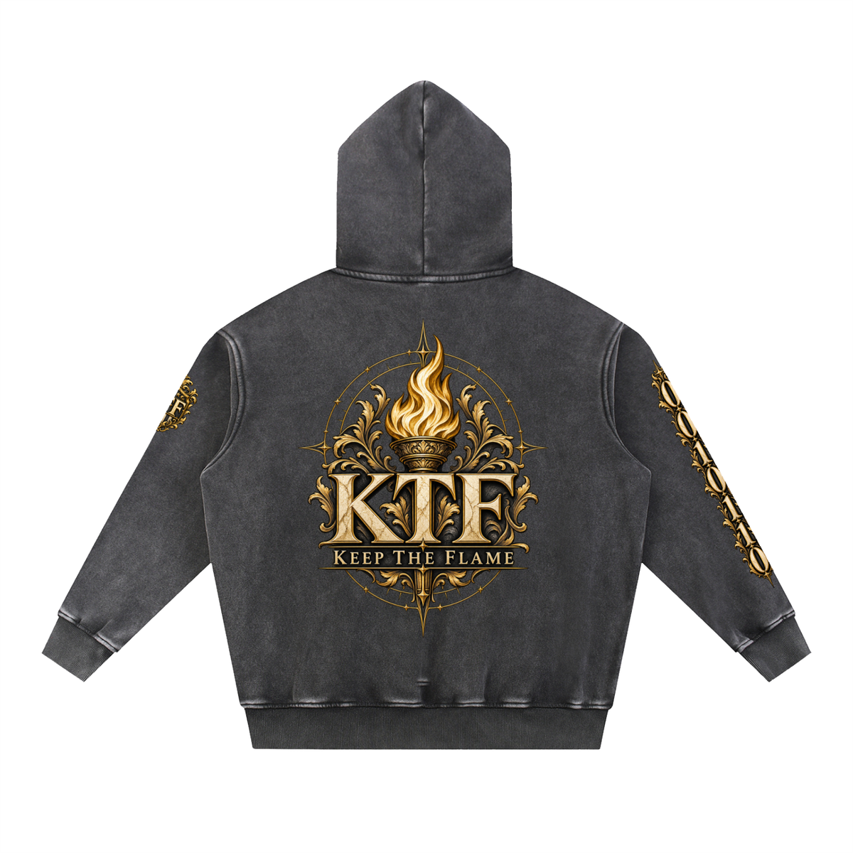 KTF™ IT’S GO TIME — Snow Wash Oversized Fleece Hoodie
