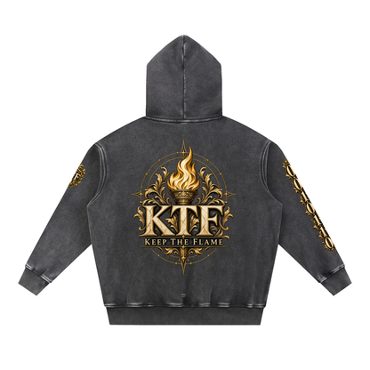 KTF™ IT’S GO TIME — Snow Wash Oversized Fleece Hoodie