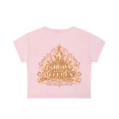 KTF™ Glow Different Snow-Washed Crop Top