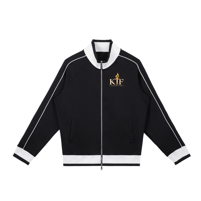 Chaqueta deportiva con bloques de color, manga raglán y cremallera