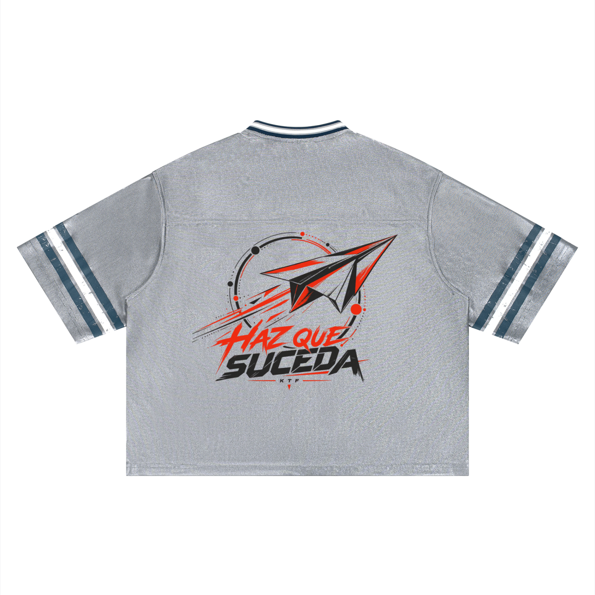 Camiseta unisex de fútbol a rayas y corte cuadrado