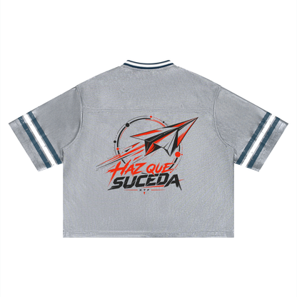 Camiseta unisex de fútbol a rayas y corte cuadrado