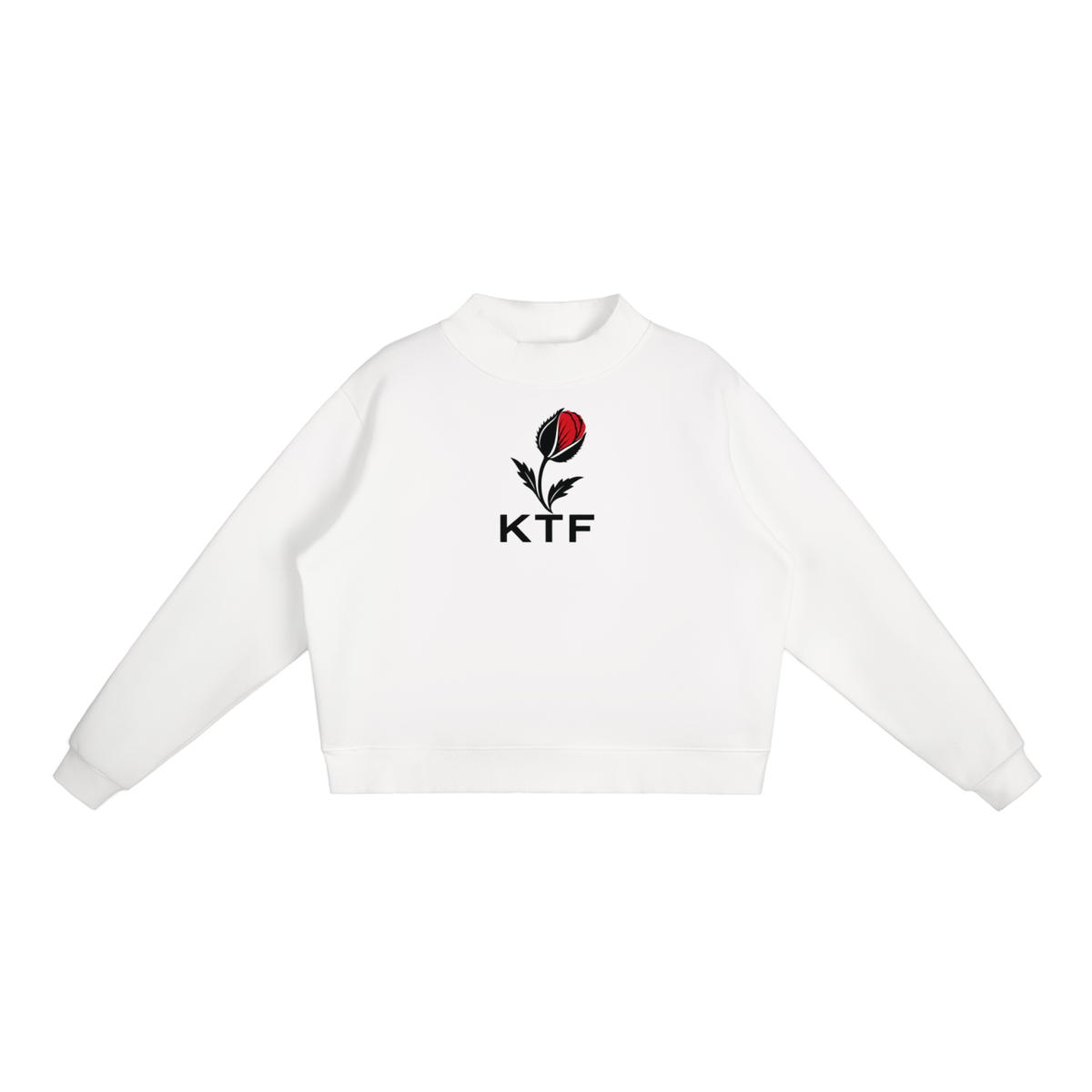 Essential Fleece Mock-Neck Crew Sweatshirt
