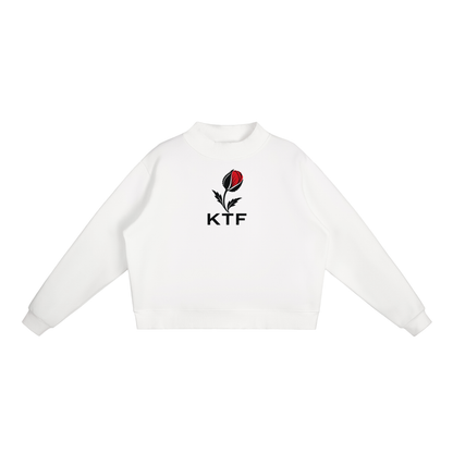 Essential Fleece Mock-Neck Crew Sweatshirt