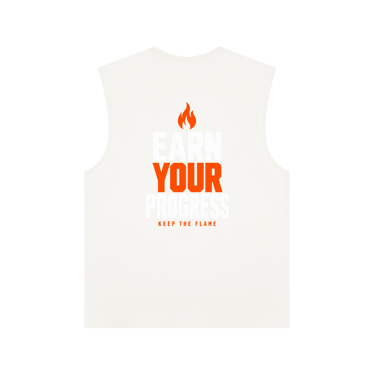 Keep The Flame — Earn Your Progress Tank Top | Orange