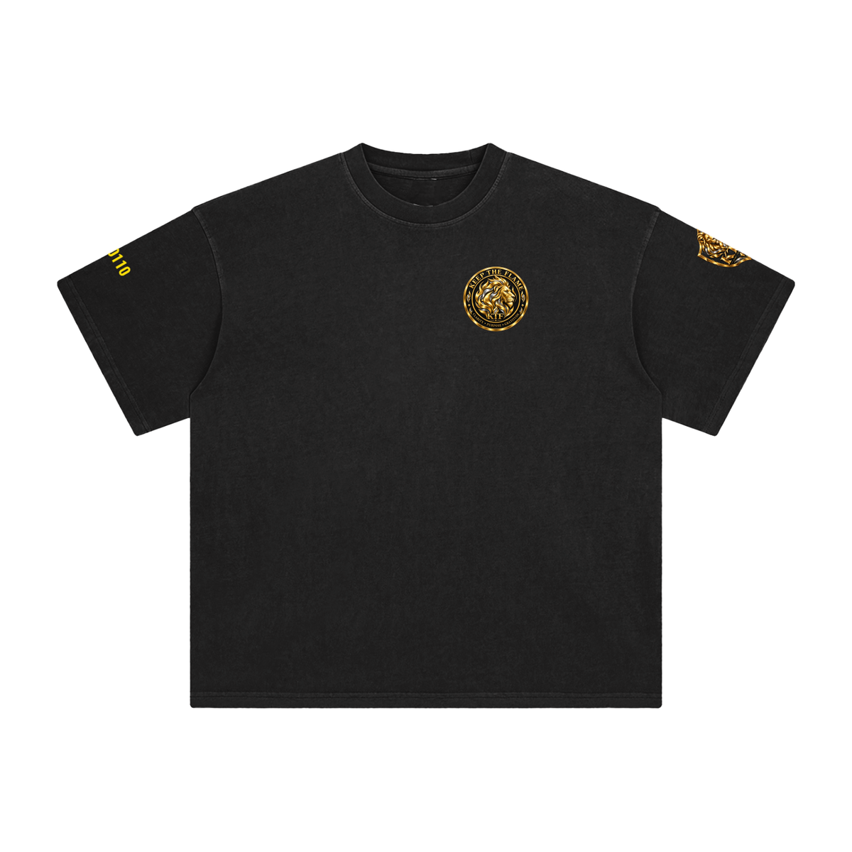 KTF Lion Crest Enzyme-Washed Tee — Founder’s Gold