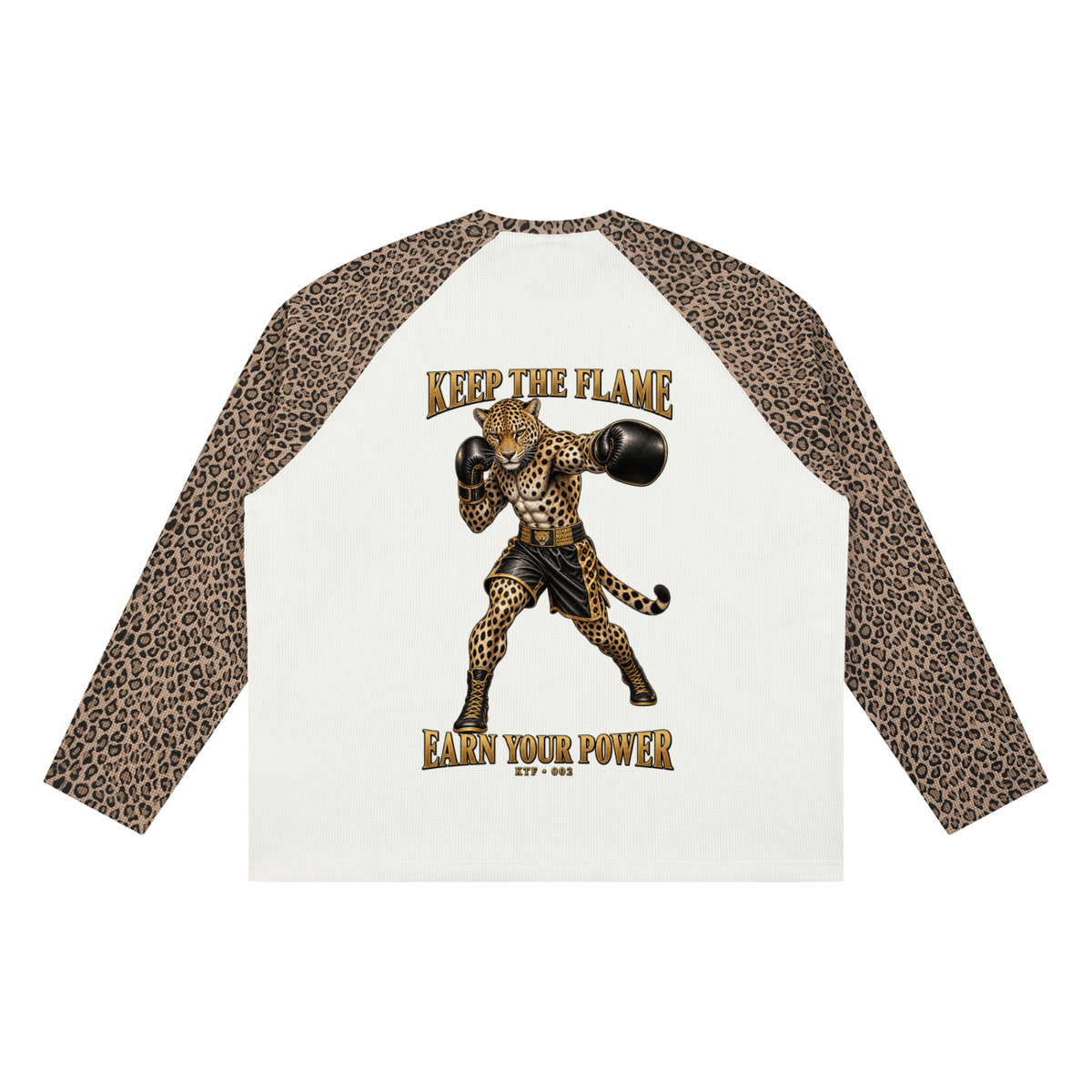 Unisex Leopard Panel Waffle T-Shirt