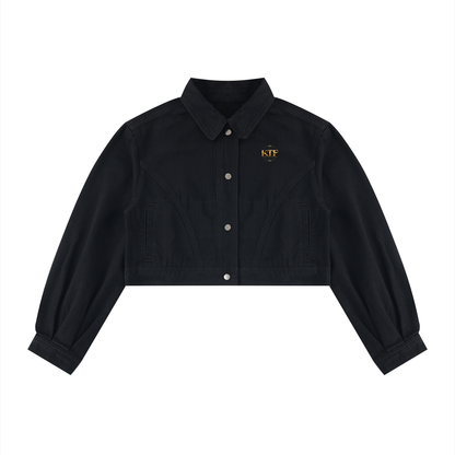 Chaqueta corta de mezclilla para mujer