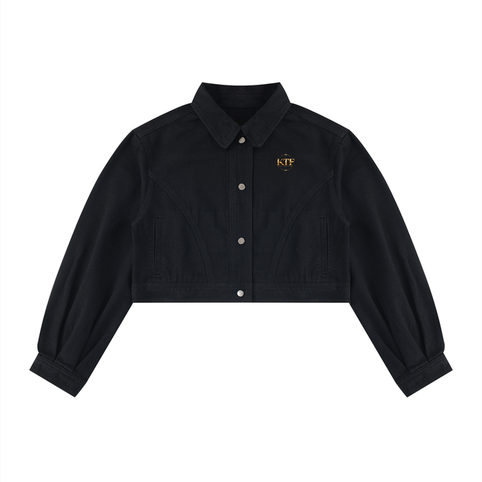 Chaqueta corta de mezclilla para mujer