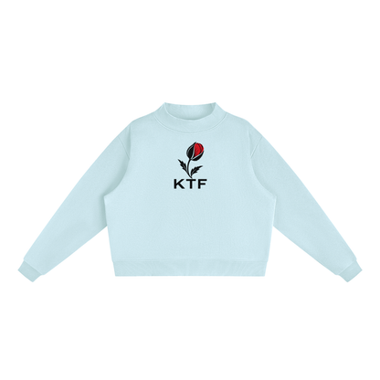 Essential Fleece Mock-Neck Crew Sweatshirt