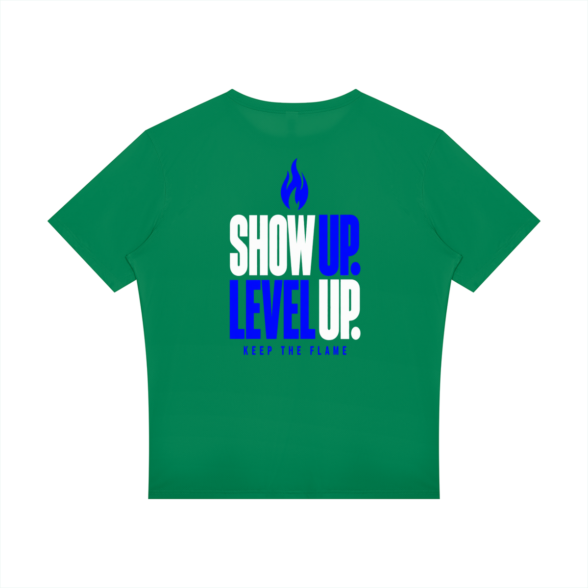 Keep The Flame — Show Up. Level Up. Graphic Tee | Electric Blue