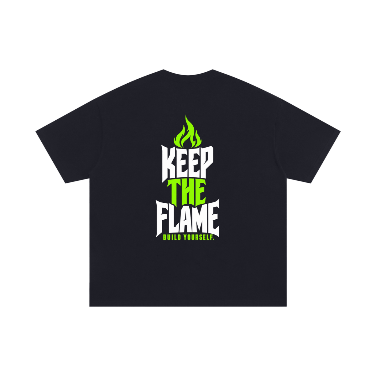Keep The Flame — Build Yourself Oversized Tee | Neon Green