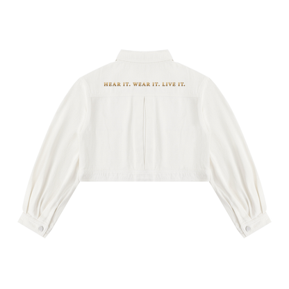 Chaqueta corta de mezclilla para mujer