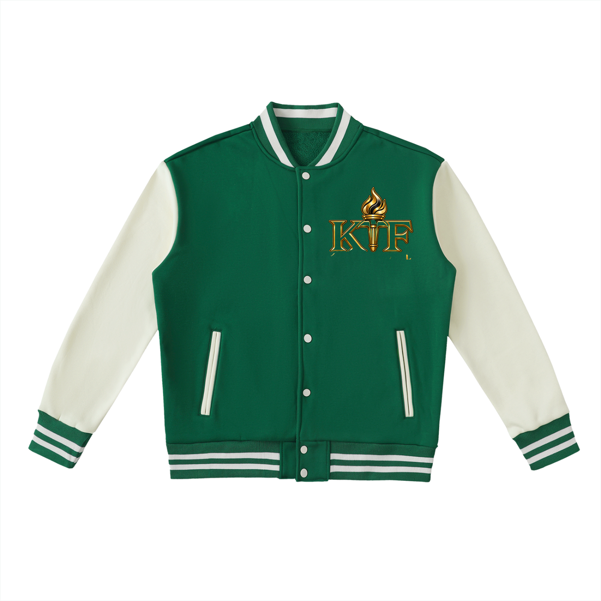 Two-Tone Fleeced Varsity Jacket
