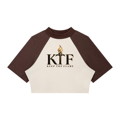 Women’s Color Block Raglan Crop T-Shirt