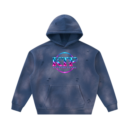 Unisex Sunfade Frayed Fleece Hoodie