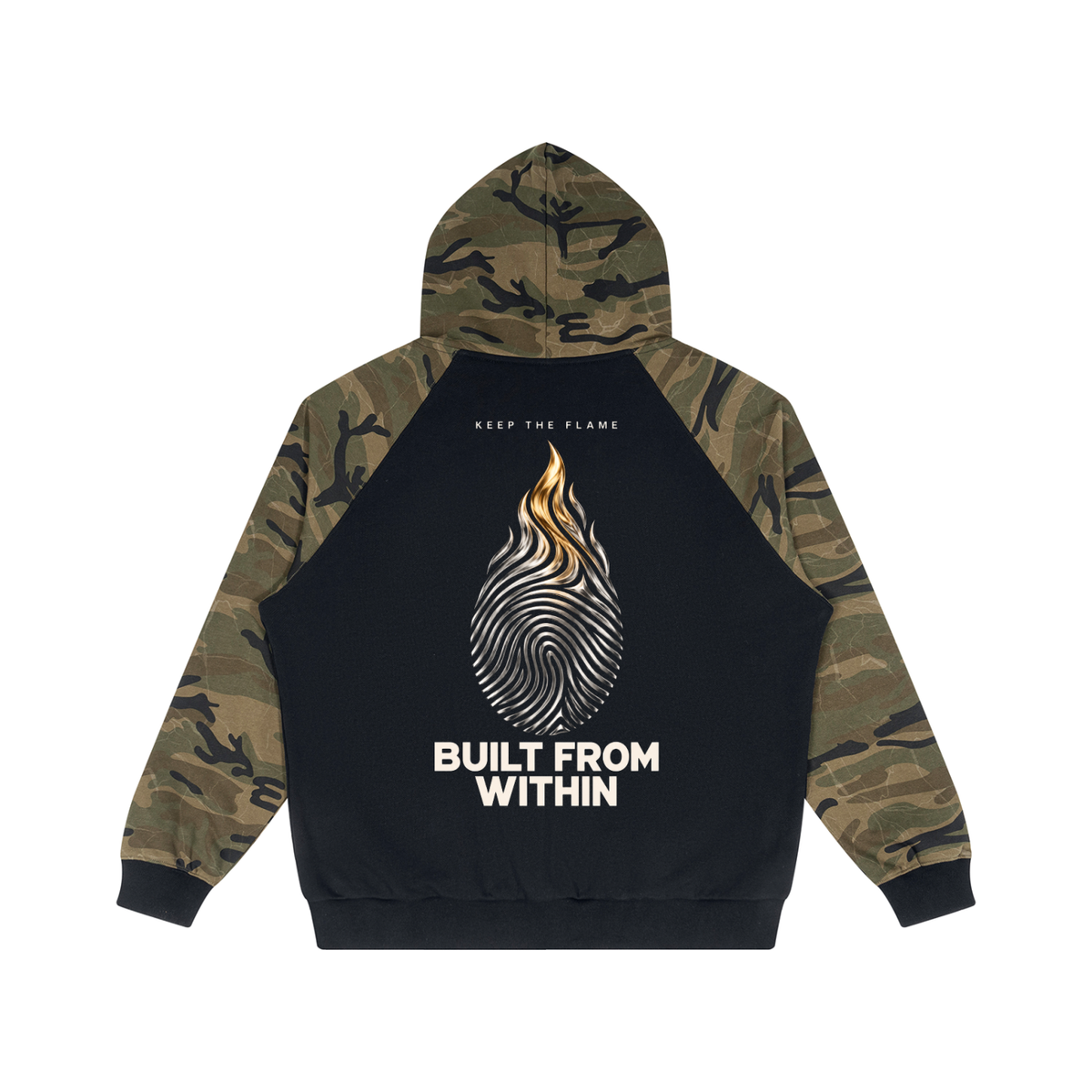 Unisex Camo-Splice Raglan Hoodie
