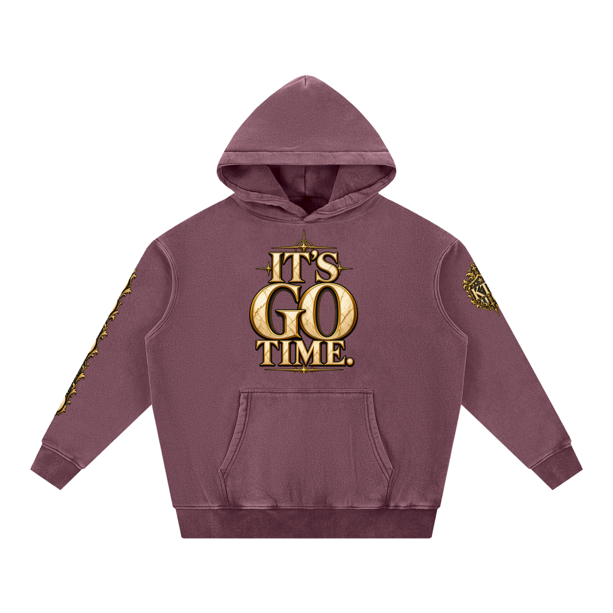 KTF™ IT’S GO TIME — Snow Wash Oversized Fleece Hoodie