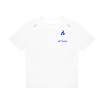 Keep The Flame — Show Up. Level Up. Graphic Tee | Electric Blue