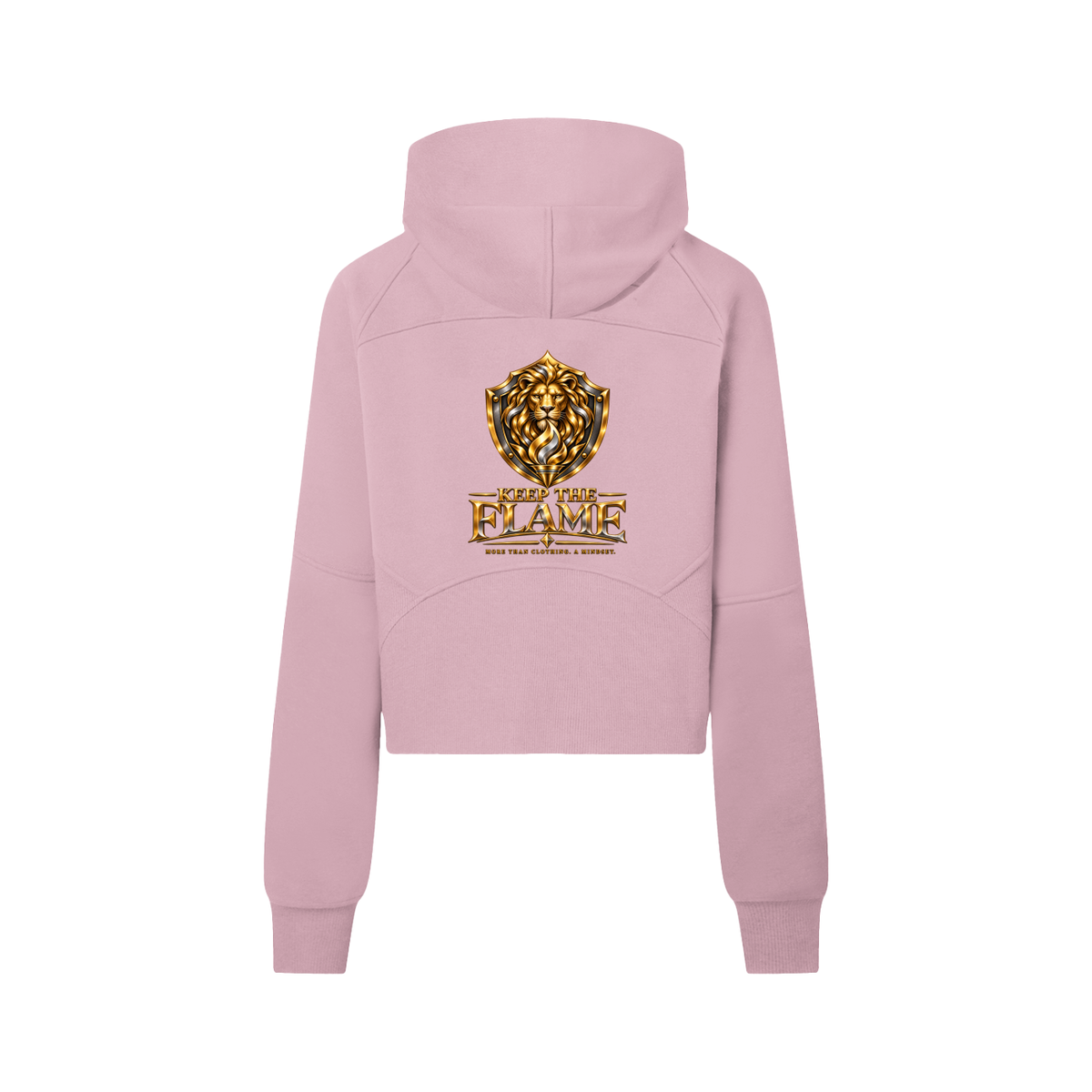 KTF Flame Crest Cropped Half-Zip Hoodie