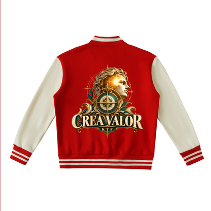 Two-Tone Fleeced Varsity Jacket