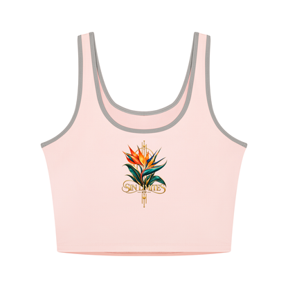 Top de yoga sin mangas con bloques de color para mujer