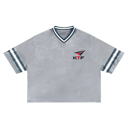 Camiseta unisex de fútbol a rayas y corte cuadrado