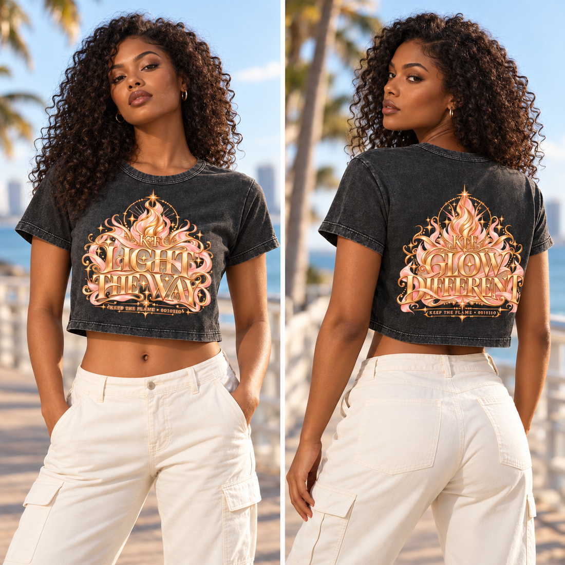 Keep The Flame glow — modeled views