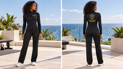 Women’s Full-Zip Sports Jacket — front and back on model, full body